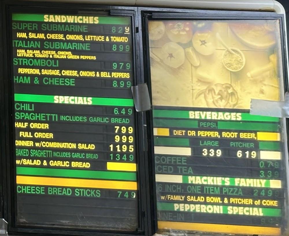 Mackie's Pizza Menu image 2